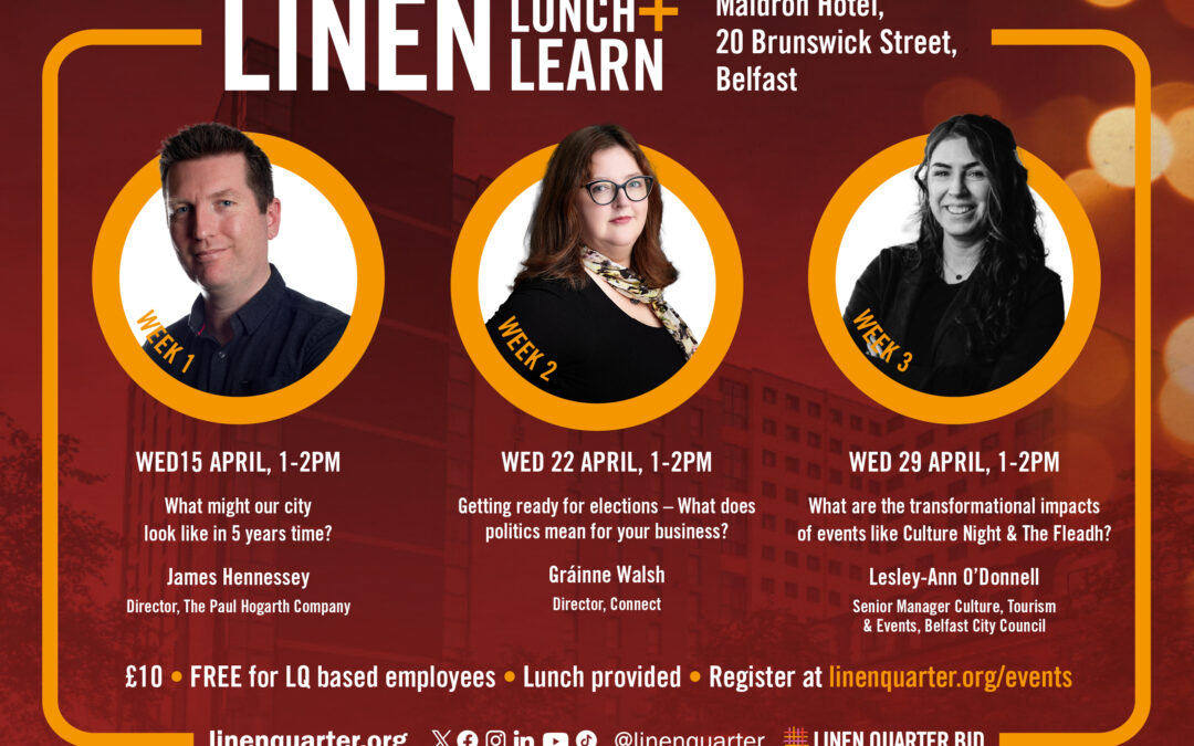 School’s out but Linen Lunch & Learn is back throughout April!🥪💡