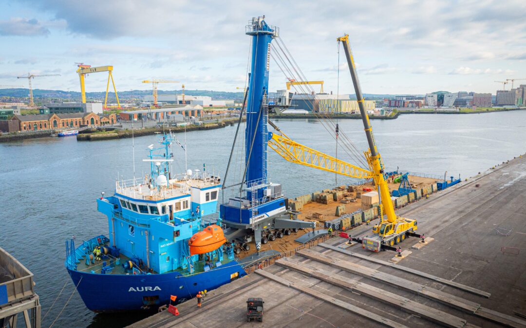 New £4.5M Harbour Mobile crane arrives in Belfast Harbour enhancing the port’s cargo handling capabilities